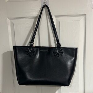 Betsey Johnson Black Tote with Floral Detail